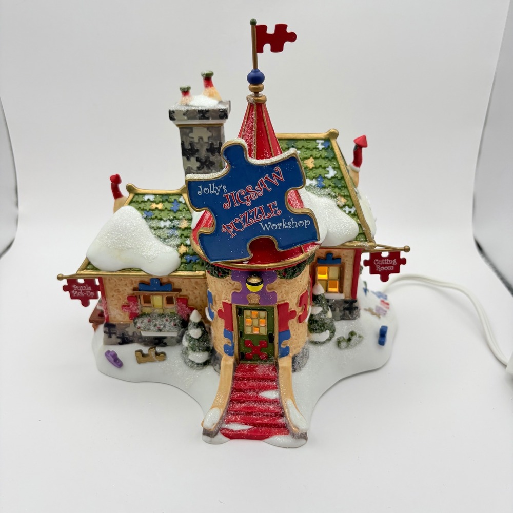 Dept 56 North Pole Series 799916 Jolly's Jigsaw Puzzle Workshop Multicolor
